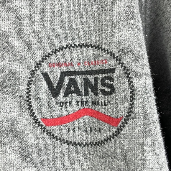 VANS Hooded Sweatshirt Kids Size Small Unisex Gray/Black/Red - Picture 3 of 9